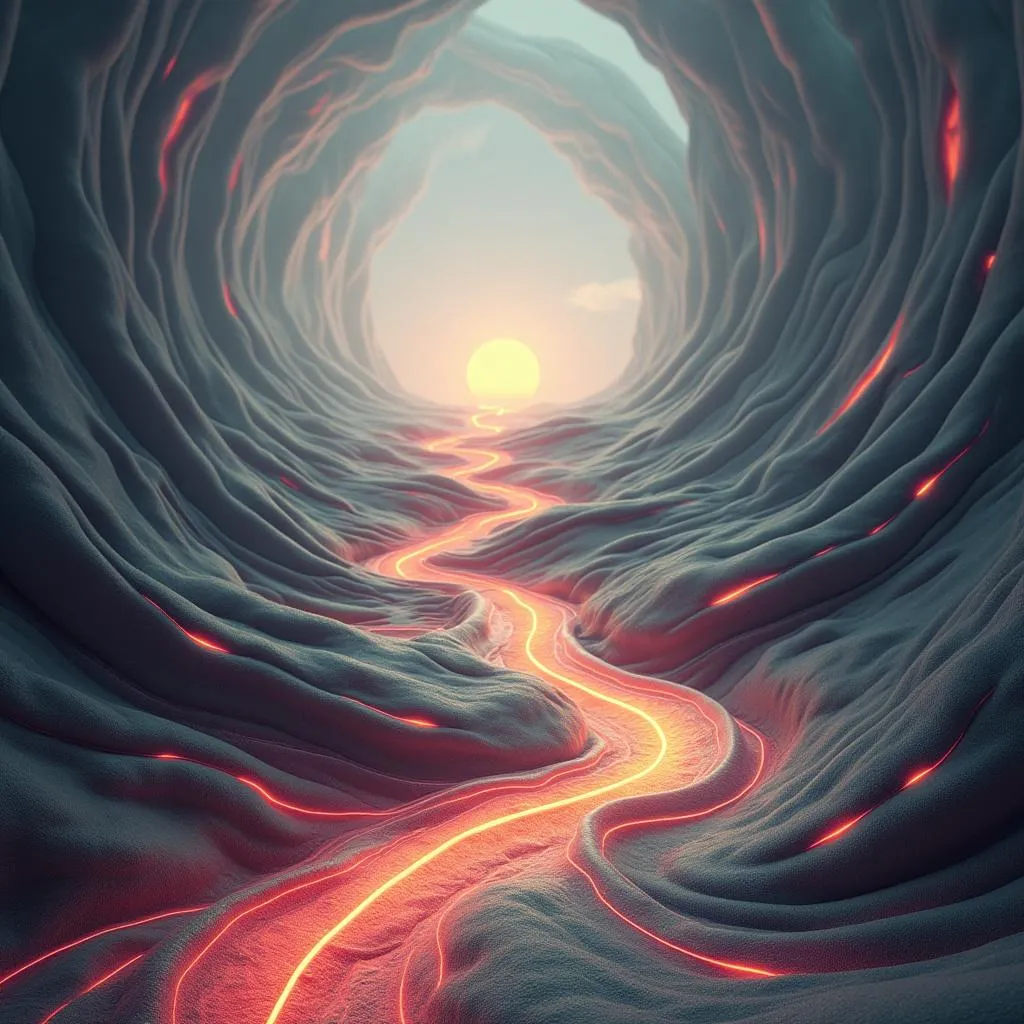 Abstract representation of the Chicken Road philosophy with biomorphic path