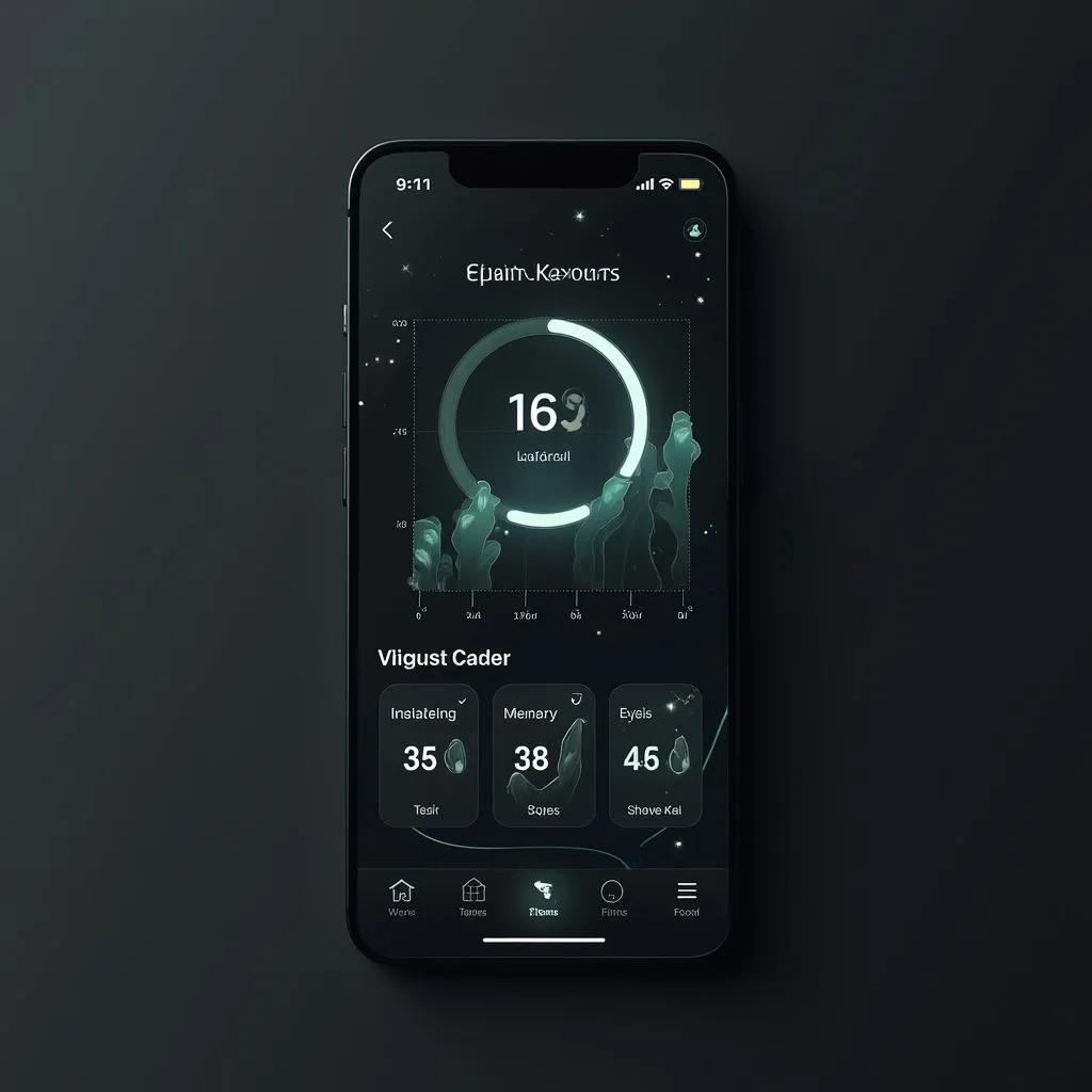 Screenshot of a sleek mobile fitness app